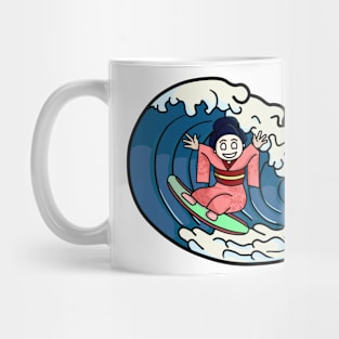 The Surfing Geisha on Transparent Background Mug